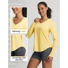 image:imagebaleaf Womens Sun Shirts UPF 50 UV Protection Long Sleeve V Neck Lightweight Breathable Quick Dry Tops Hiking RunningYellow