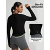 image:imagebaleaf Womens UPF 50 Long Sleeve Sun Shirts Crop Rash Guard UV Workout Tops SPF Slim Fit Lightweight Athletic HikingBlack