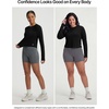 image:imagebaleaf Womens UPF 50 Long Sleeve Sun Shirts Crop Rash Guard UV Workout Tops SPF Slim Fit Lightweight Athletic HikingBlack