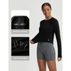 image:imagebaleaf Womens UPF 50 Long Sleeve Sun Shirts Crop Rash Guard UV Workout Tops SPF Slim Fit Lightweight Athletic HikingBlack