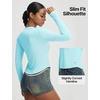image:imagebaleaf Womens UPF 50 Long Sleeve Sun Shirts Crop Rash Guard UV Workout Tops SPF Slim Fit Lightweight Athletic HikingLight Green