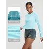 image:imagebaleaf Womens UPF 50 Long Sleeve Sun Shirts Crop Rash Guard UV Workout Tops SPF Slim Fit Lightweight Athletic HikingLight Green