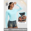 image:imagebaleaf Womens UPF 50 Long Sleeve Sun Shirts Crop Rash Guard UV Workout Tops SPF Slim Fit Lightweight Athletic HikingLight Green
