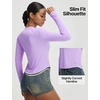 image:imagebaleaf Womens UPF 50 Long Sleeve Sun Shirts Crop Rash Guard UV Workout Tops SPF Slim Fit Lightweight Athletic HikingLight Purple