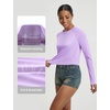 image:imagebaleaf Womens UPF 50 Long Sleeve Sun Shirts Crop Rash Guard UV Workout Tops SPF Slim Fit Lightweight Athletic HikingLight Purple