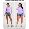 image:imagebaleaf Womens UPF 50 Long Sleeve Sun Shirts Crop Rash Guard UV Workout Tops SPF Slim Fit Lightweight Athletic HikingLight Purple