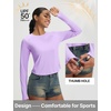image:imagebaleaf Womens UPF 50 Long Sleeve Sun Shirts Crop Rash Guard UV Workout Tops SPF Slim Fit Lightweight Athletic HikingLight Purple