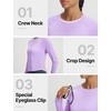 image:imagebaleaf Womens UPF 50 Long Sleeve Sun Shirts Crop Rash Guard UV Workout Tops SPF Slim Fit Lightweight Athletic HikingLight Purple