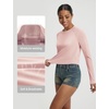 image:imagebaleaf Womens UPF 50 Long Sleeve Sun Shirts Crop Rash Guard UV Workout Tops SPF Slim Fit Lightweight Athletic HikingPink