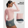 image:imagebaleaf Womens UPF 50 Long Sleeve Sun Shirts Crop Rash Guard UV Workout Tops SPF Slim Fit Lightweight Athletic HikingPink