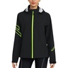 image:imagebaleaf Womens Rain Jackets Waterproof Packable Reflective Windbreaker Running Cycling Lightweight Jacket Hiking Gear HoodedBlack