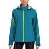 image:imagebaleaf Womens Rain Jackets Waterproof Packable Reflective Windbreaker Running Cycling Lightweight Jacket Hiking Gear HoodedBlue