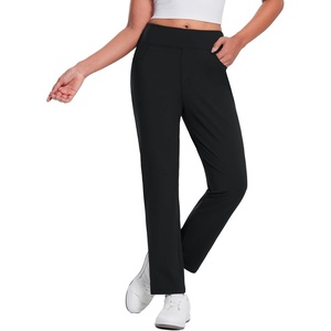 image:imagebaleaf Womens Fleece Lined Pant Waterproof Thermal Pocket Cold Weather Gear  27 Tapered Ankle Length Warm Fleece Lined With builtin drawstring Cold Weather Gear Work Golf CasualBlack