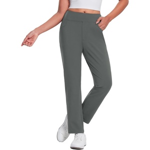 image:imagebaleaf Womens Fleece Lined Pant Waterproof Thermal Pocket Cold Weather Gear  27 Tapered Ankle Length Warm Fleece Lined With builtin drawstring Cold Weather Gear Work Golf CasualGrey