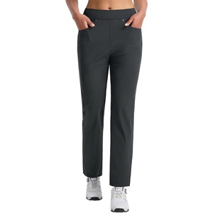 image:imagebaleaf Womens Golf Pants 27 Casual Work Travel Rivet High Waist PocketsBlack