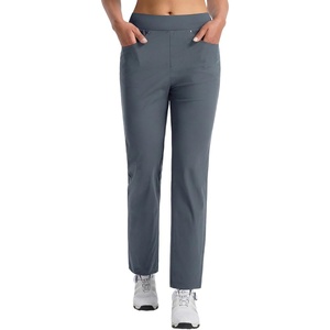 image:imagebaleaf Womens Golf Pants 27 Casual Work Travel Rivet High Waist PocketsDark Gray