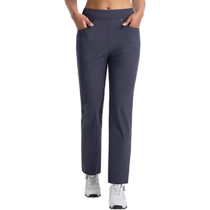 image:imagebaleaf Womens Golf Pants 27 Casual Work Travel Rivet High Waist PocketsNavy Blue