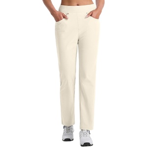 image:imagebaleaf Womens Golf Pants 27 Casual Work Travel Rivet High Waist PocketsPink