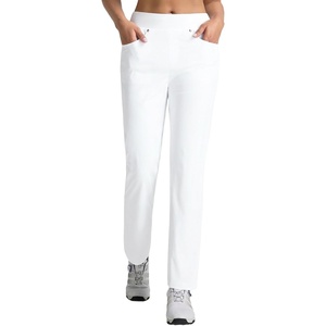 image:imagebaleaf Womens Golf Pants 27 Casual Work Travel Rivet High Waist PocketsWhite