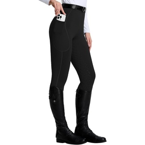 image:imagebaleaf Womens Horse Riding Pants Full Seat Silicone Equestrian Breeches Horseback Riding Tights Storage PocketsBlack