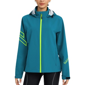image:imagebaleaf Womens Rain Jackets Waterproof Packable Reflective Windbreaker Running Cycling Lightweight Jacket Hiking Gear HoodedBlue