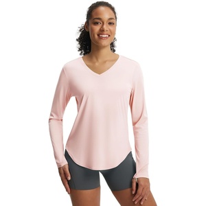 image:imagebaleaf Womens Sun Shirts UPF 50 UV Protection Long Sleeve V Neck Lightweight Breathable Quick Dry Tops Hiking RunningLight Pink