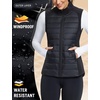 image:imagebaleaf Womens Lightweight Warm Puffer Vest Winter Running Sleeveless Jacket  Zip Pockets amp Soft Curve Design Windproof WaterResistant and Noiseless Fabric Suitable for Running Hiking in 20F60FBlack