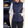 image:imagebaleaf Womens Lightweight Warm Puffer Vest Winter Running Sleeveless Jacket  Zip Pockets amp Soft Curve Design Windproof WaterResistant and Noiseless Fabric Suitable for Running Hiking in 20F60FBlue