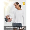 image:imagebaleaf Womens Long Sleeve Workout Tops Running Sun Shirts Split Back  UPF 50 Quick Dry Lightweight Breathable Moisturewicking SPF UV for Athletic Gym Hiking Tennis OutdoorWhite