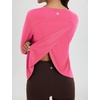 image:imagebaleaf Womens Long Sleeve Workout Tops Running Sun Shirts Split Back  UPF 50 Quick Dry Lightweight Breathable Moisturewicking SPF UV for Athletic Gym Hiking Tennis OutdoorPink