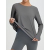 image:imagebaleaf Womens Long Sleeve Workout Tops Running Sun Shirts Split Back  UPF 50 Quick Dry Lightweight Breathable Moisturewicking SPF UV for Athletic Gym Hiking Tennis OutdoorDark Gray