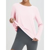 image:imagebaleaf Womens Long Sleeve Workout Tops Running Sun Shirts Split Back  UPF 50 Quick Dry Lightweight Breathable Moisturewicking SPF UV for Athletic Gym Hiking Tennis OutdoorLight Pink