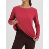 image:imagebaleaf Womens Long Sleeve Workout Tops Running Sun Shirts Split Back  UPF 50 Quick Dry Lightweight Breathable Moisturewicking SPF UV for Athletic Gym Hiking Tennis OutdoorRed