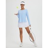image:imagebaleaf Womens Long Sleeve Workout Tops Running Sun Shirts Split Back  UPF 50 Quick Dry Lightweight Breathable Moisturewicking SPF UV for Athletic Gym Hiking Tennis OutdoorLight Blue