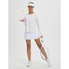 image:imagebaleaf Womens Long Sleeve Workout Tops Running Sun Shirts Split Back  UPF 50 Quick Dry Lightweight Breathable Moisturewicking SPF UV for Athletic Gym Hiking Tennis OutdoorWhite