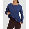 image:imagebaleaf Womens Long Sleeve Workout Tops Running Sun Shirts Split Back  UPF 50 Quick Dry Lightweight Breathable Moisturewicking SPF UV for Athletic Gym Hiking Tennis OutdoorNavy Blue