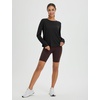 image:imagebaleaf Womens Long Sleeve Workout Tops Running Sun Shirts Split Back  UPF 50 Quick Dry Lightweight Breathable Moisturewicking SPF UV for Athletic Gym Hiking Tennis OutdoorBlack