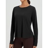 image:imagebaleaf Womens Long Sleeve Workout Tops Running Sun Shirts Split Back  UPF 50 Quick Dry Lightweight Breathable Moisturewicking SPF UV for Athletic Gym Hiking Tennis OutdoorBlack