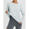 image:imagebaleaf Womens Long Sleeve Workout Tops Running Sun Shirts Split Back  UPF 50 Quick Dry Lightweight Breathable Moisturewicking SPF UV for Athletic Gym Hiking Tennis OutdoorCool Gray