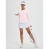 image:imagebaleaf Womens Long Sleeve Workout Tops Running Sun Shirts Split Back  UPF 50 Quick Dry Lightweight Breathable Moisturewicking SPF UV for Athletic Gym Hiking Tennis OutdoorLight Pink