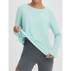 image:imagebaleaf Womens Long Sleeve Workout Tops Running Sun Shirts Split Back  UPF 50 Quick Dry Lightweight Breathable Moisturewicking SPF UV for Athletic Gym Hiking Tennis OutdoorLight Green