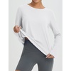 image:imagebaleaf Womens Long Sleeve Workout Tops Running Sun Shirts Split Back  UPF 50 Quick Dry Lightweight Breathable Moisturewicking SPF UV for Athletic Gym Hiking Tennis OutdoorWhite