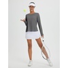 image:imagebaleaf Womens Long Sleeve Workout Tops Running Sun Shirts Split Back  UPF 50 Quick Dry Lightweight Breathable Moisturewicking SPF UV for Athletic Gym Hiking Tennis OutdoorDark Gray