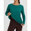 image:imagebaleaf Womens Long Sleeve Workout Tops Running Sun Shirts Split Back  UPF 50 Quick Dry Lightweight Breathable Moisturewicking SPF UV for Athletic Gym Hiking Tennis OutdoorGreen