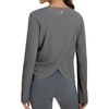 image:imagebaleaf Womens Long Sleeve Workout Tops Running Sun Shirts Split Back  UPF 50 Quick Dry Lightweight Breathable Moisturewicking SPF UV for Athletic Gym Hiking Tennis OutdoorDark Gray