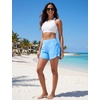 image:imagebaleaf Womens 4 High Waisted Swim Board Shorts Quick Dry UPF50 with Zipper PocketsBlue