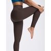 image:imagebaleaf High Waisted Leggings for Women Tummy Control Yoga Workout Pants  25 Workout Leggings with Back Waist Pocket Ultra Soft Medium SupportDark Brown
