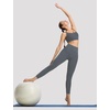 image:imagebaleaf Leggings with Pockets for Women No Front Seam High Waisted Yoga Pants Soft Lightweight Workout Leggings 25Dark Gray