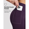 image:imagebaleaf Leggings with Pockets for Women No Front Seam High Waisted Yoga Pants Soft Lightweight Workout Leggings 25Dark Purple