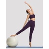 image:imagebaleaf Leggings with Pockets for Women No Front Seam High Waisted Yoga Pants Soft Lightweight Workout Leggings 25Dark Purple